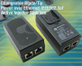 Wall Plug In Changeable Blade/Tip Power over Ethernet IEEE802.3af PoE Active Injector Midspan provides a single, stock/standard off the shelf, low cost solution for Global PoE enabled product distribution, Model GT-91085-1548